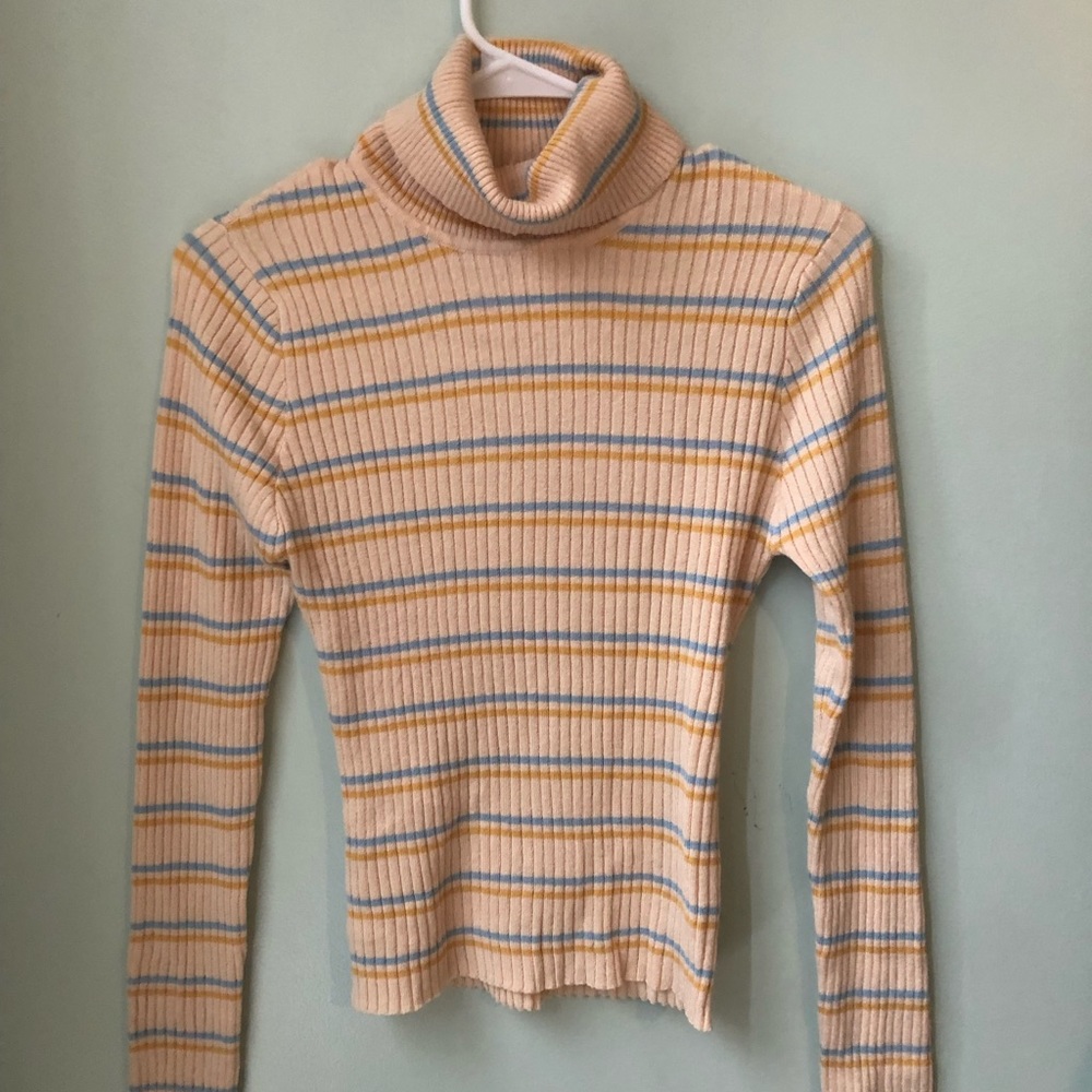 Striped Mock Neck Top